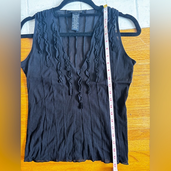 Kenneth Cole Sheer Ruffle Tank Top - Picture 7 of 7